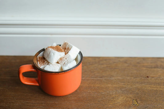 orange cup with marshmallows-Diet Hot Chocolate